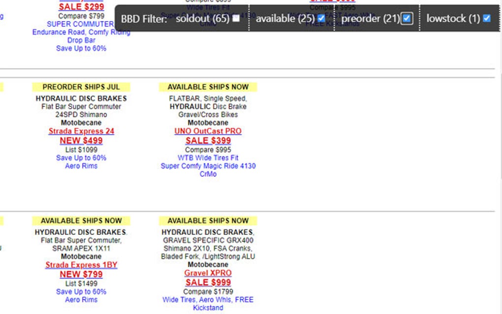 BBD Bike Filter+ Google Chrome 용 - 확장 프로그램 다운로드