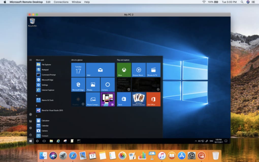 Microsoft remote desktop screenshot mac