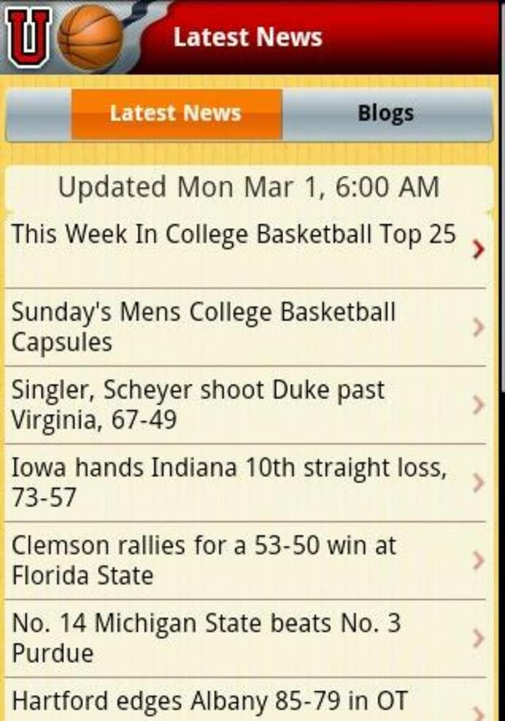 College Basketball Live! APK for Android