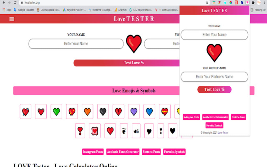 Love Tester Screenshot 