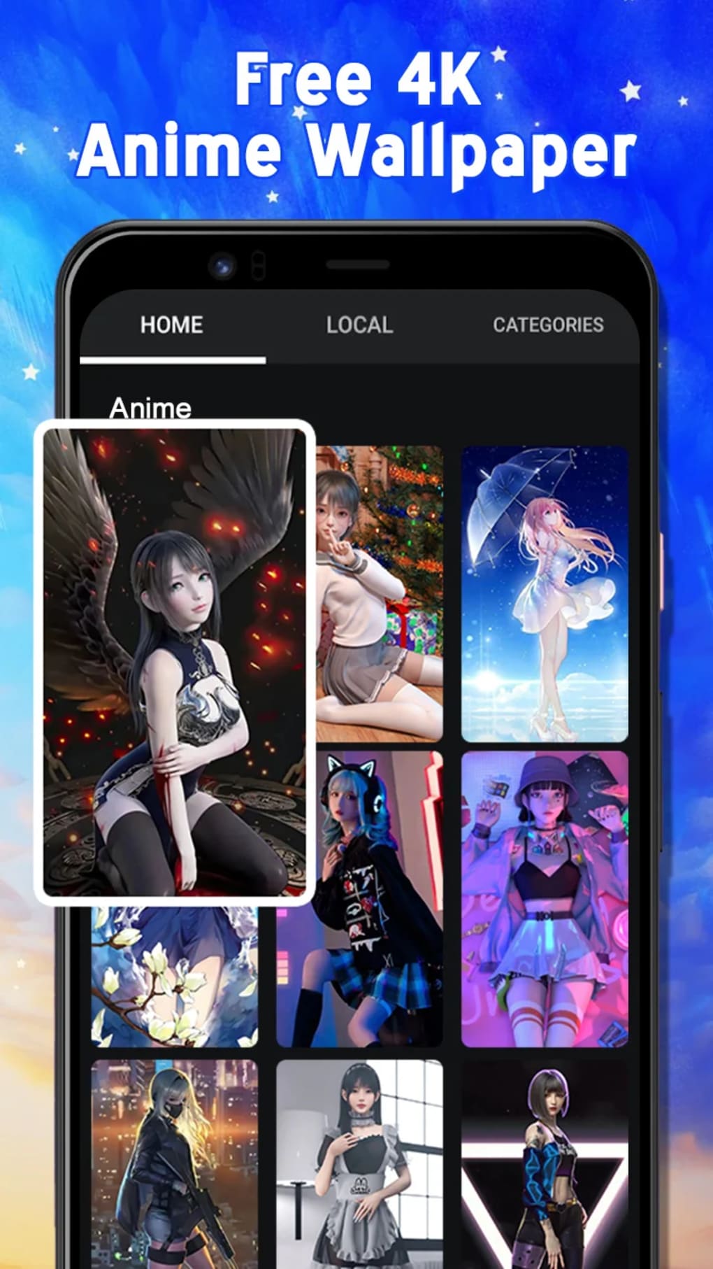 Live wallpaper Anime Girl - 4k Ultra HD [V3] + Media Integration /  interface personalization