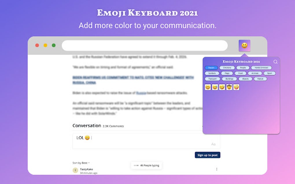 Emoji Keyboard 2021 for Chrome Browser для Google Chrome Расширение