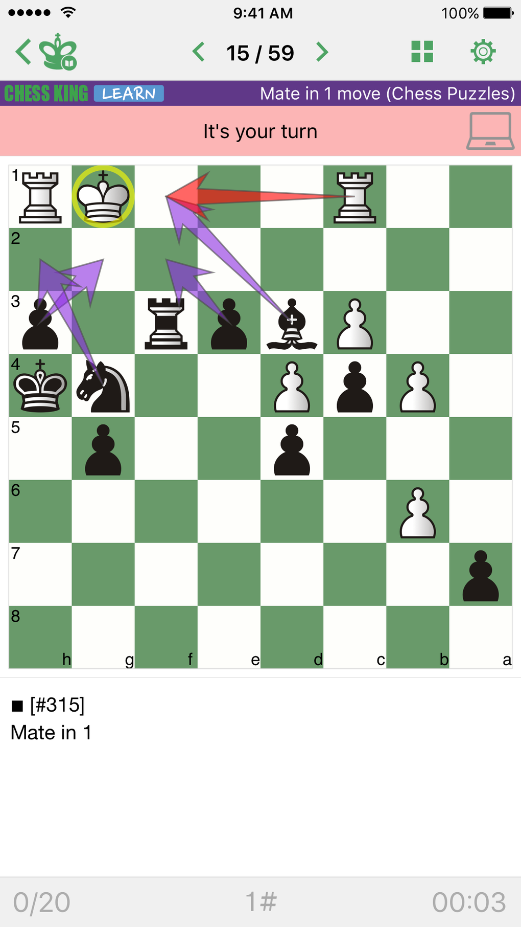 Mate in 1 move Chess Puzzles for iPhone - Download