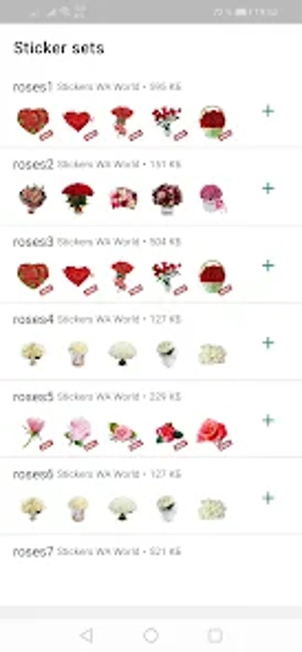 WASticker Roses stickers per Android - Download
