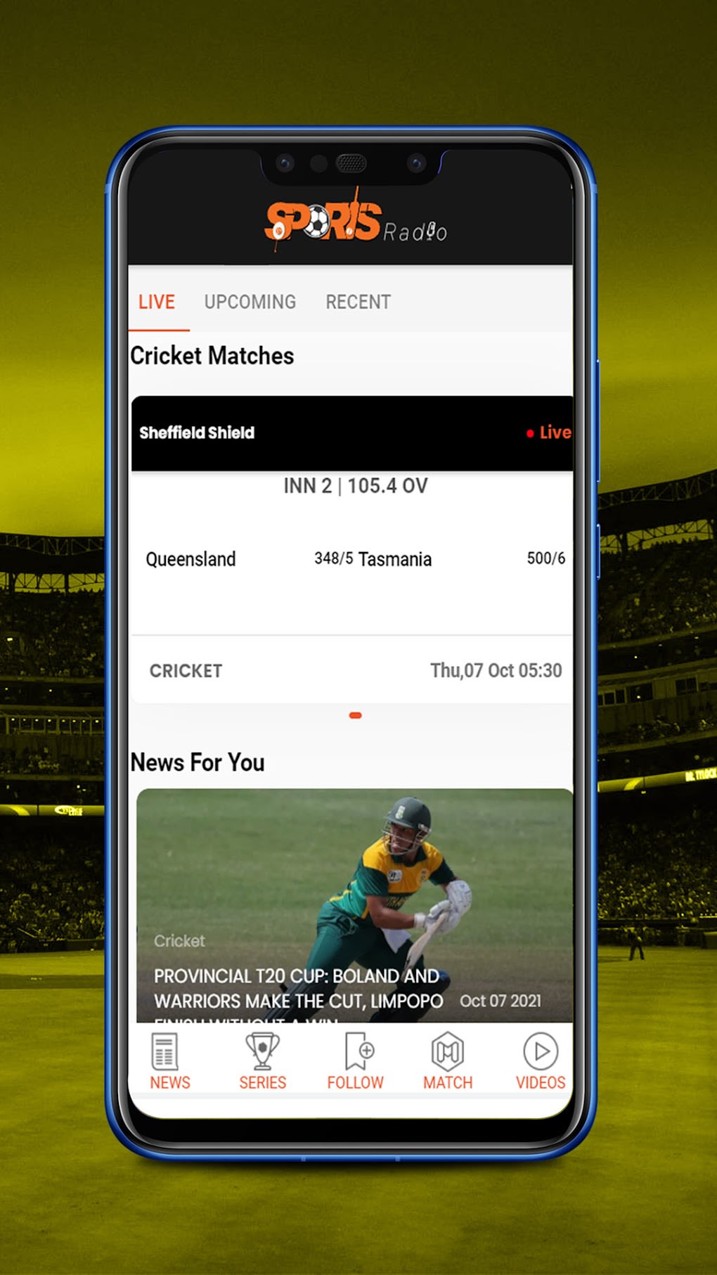 Sports Radio - Live Cricket Soccer Tennis Score for Android