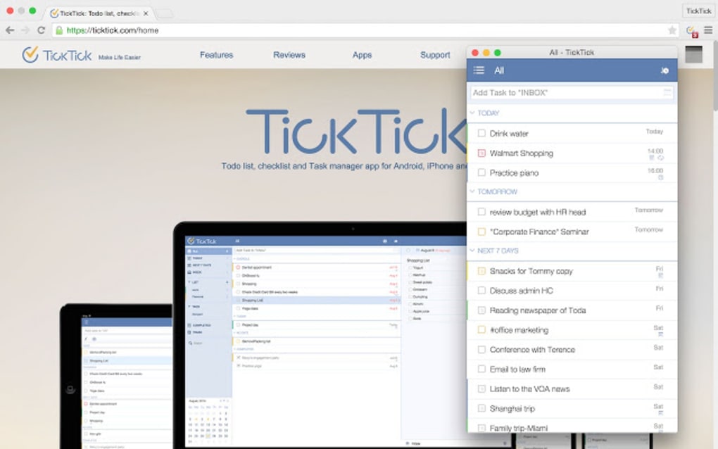 ticktick app not synching