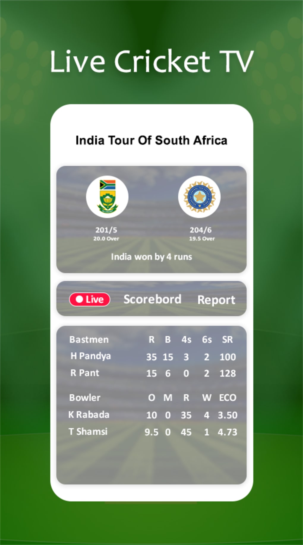 live cricket tv today match video app download