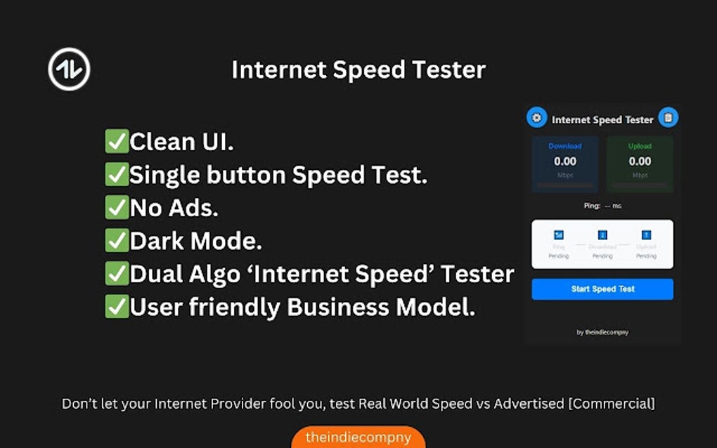 Internet Speed Tester สำหรับ Google Chrome - ส่วนขยาย ดาวน์โหลด