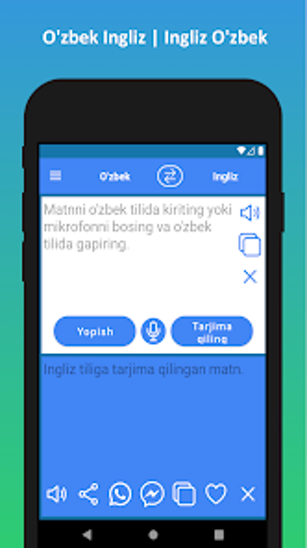 Ingliz ozbekcha tarjimon для Android — Скачать