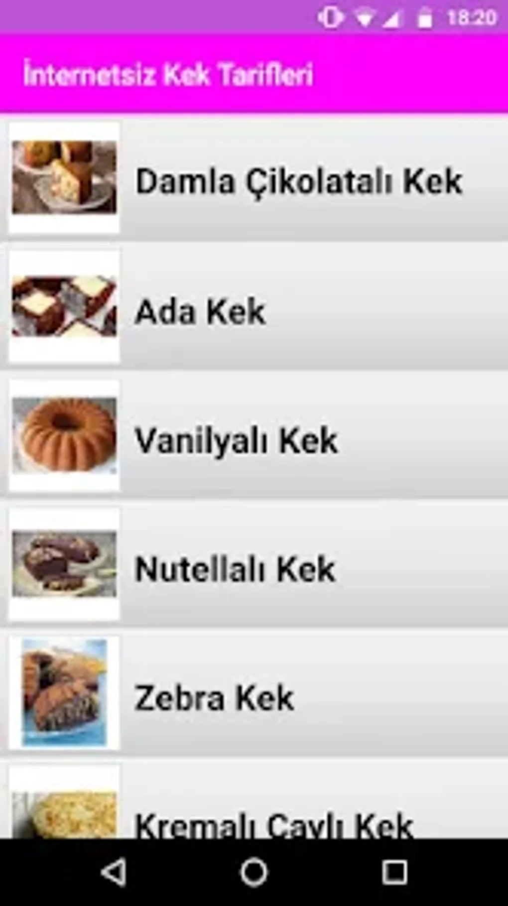 İnternetsiz Kek Tarfileri для Android — Скачать