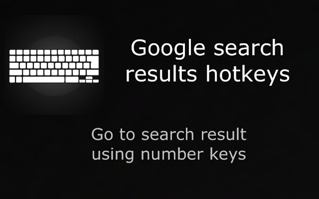 Google search results hotkeys para Google Chrome - Extensão Download