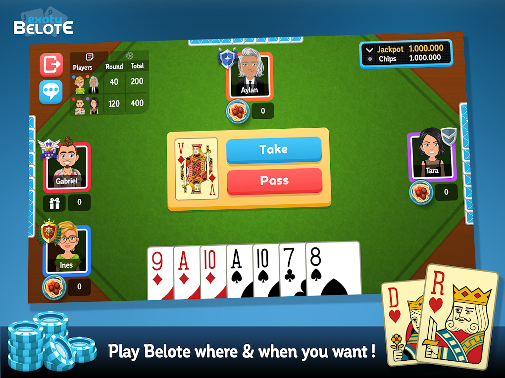 Download Belote Coinche Online game android on PC