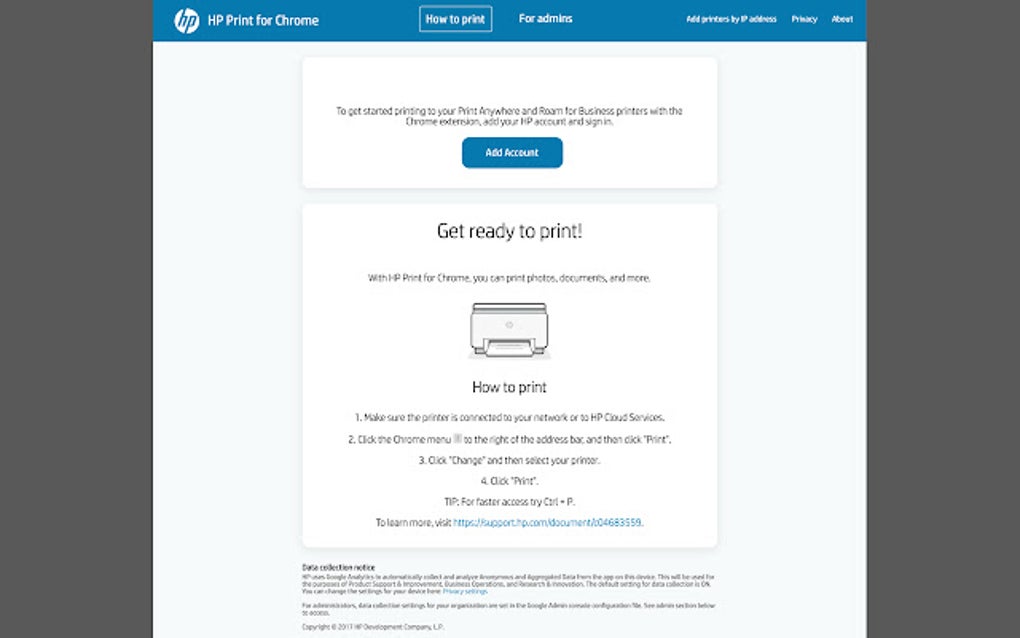 HP Print for Chrome for Google Chrome Extension Download