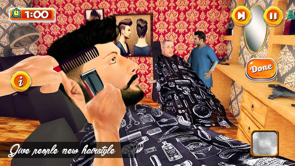 barber shop hair cut simulator hair cutting games screenshot