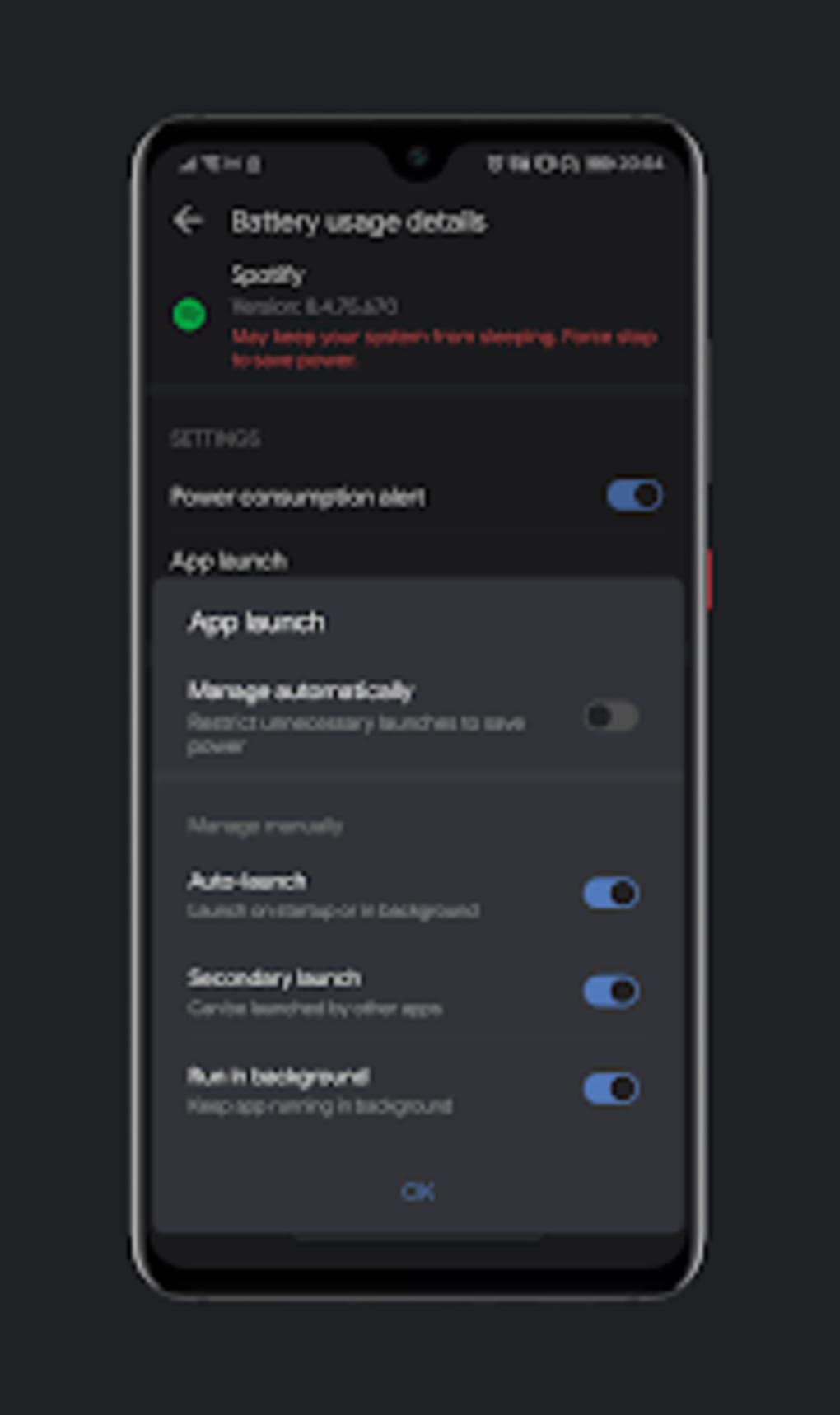 Android settings dark theme