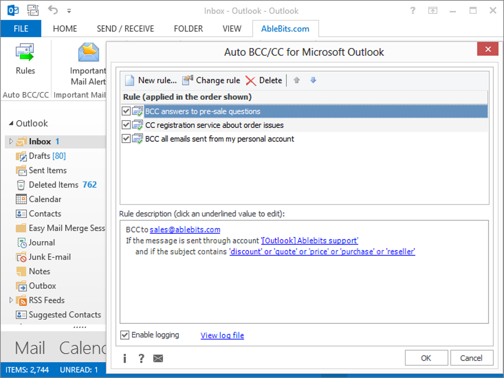 Auto BCC/CC for Outlook - Download