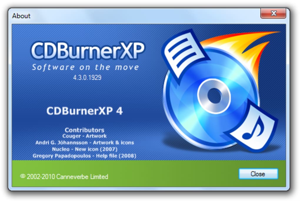 perspectiva lanzadera por ejemplo CDBurnerXP - Descargar