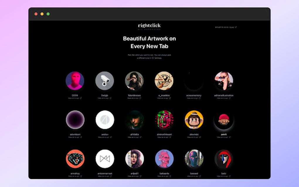 NFT Art Tabs: Digital Gallery by rc.xyz para Google Chrome - Extensão ...