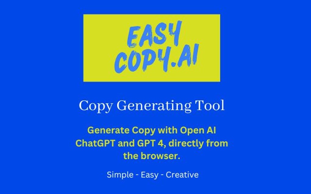 Easy Copy AI - Copy Generator Tool para Google Chrome - Extensión Descargar