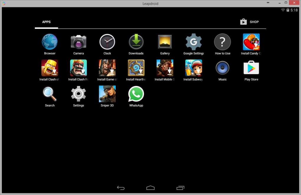 leapdroid emulator android for windows 10
