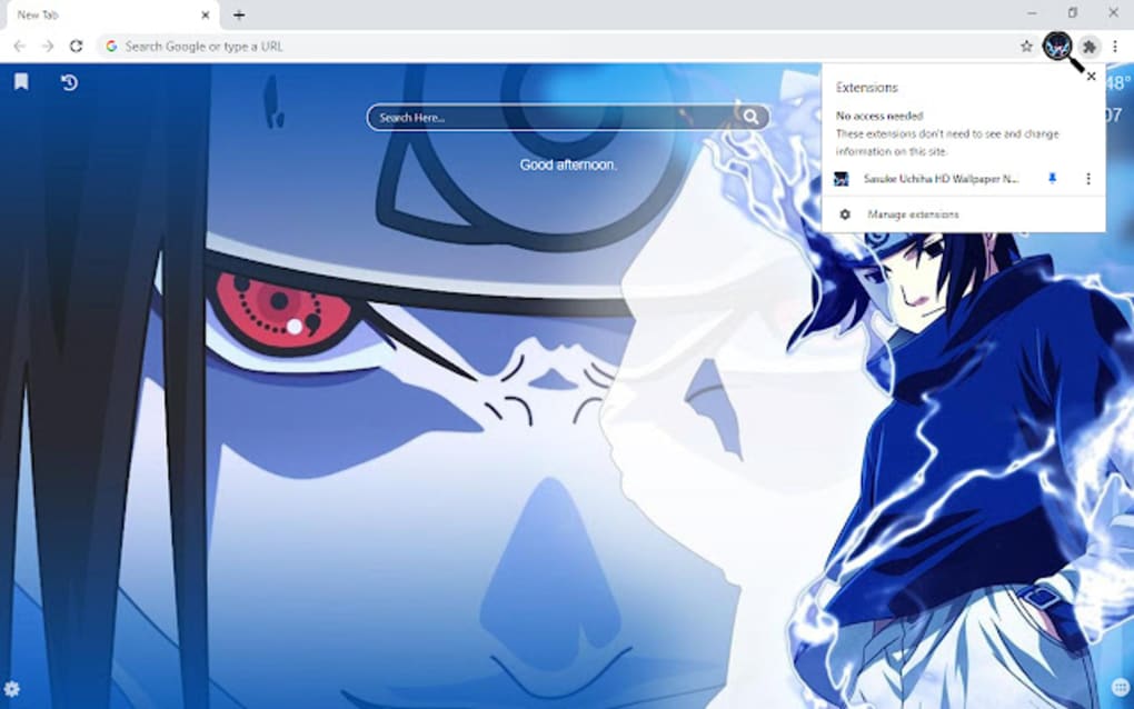 Sasuke Uchiha HD Wallpaper New Tab para Chrome - Download