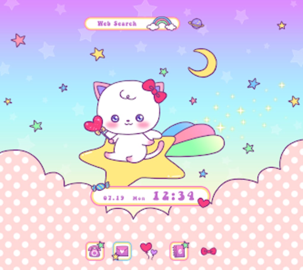 Cute Kitty theme Pink Bow Kitty for Android - Download