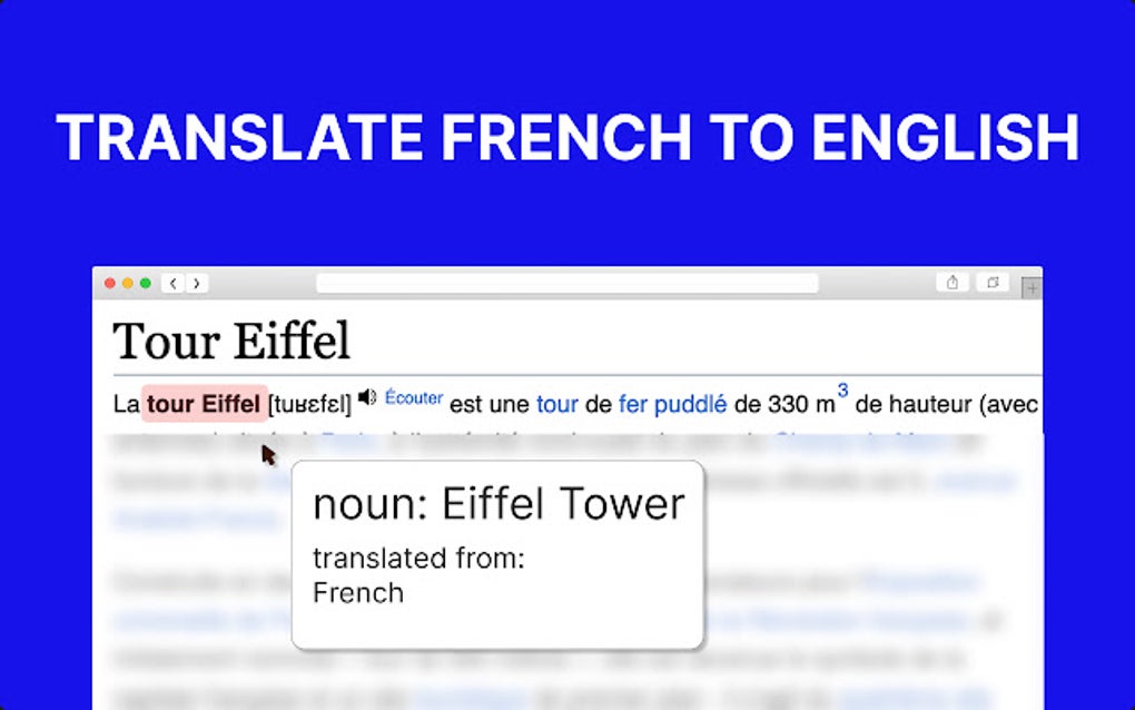 Translate English To French Google Chrome Için - Eklenti İndir