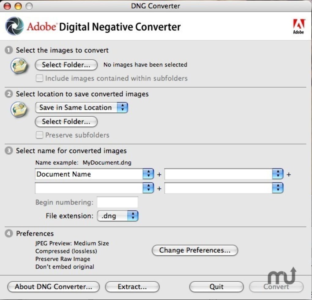 latest adobe dng converter mac