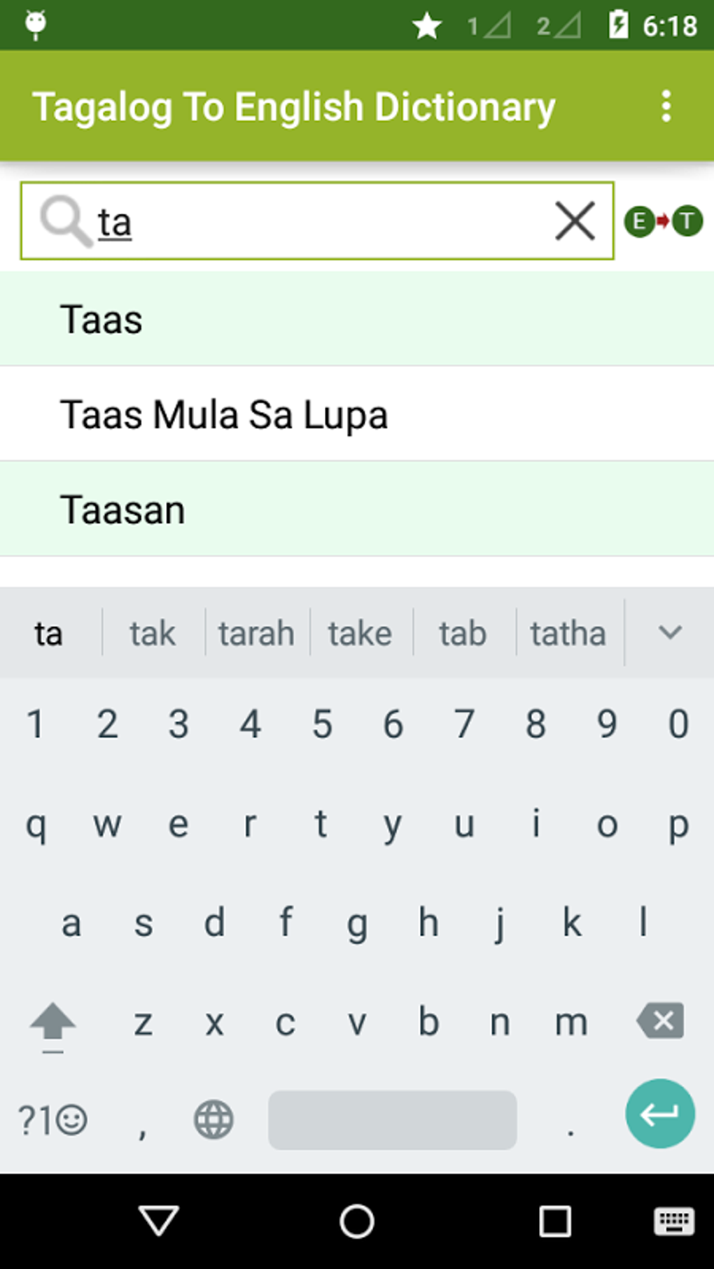 Android Tagalog To English Dictionary APK 