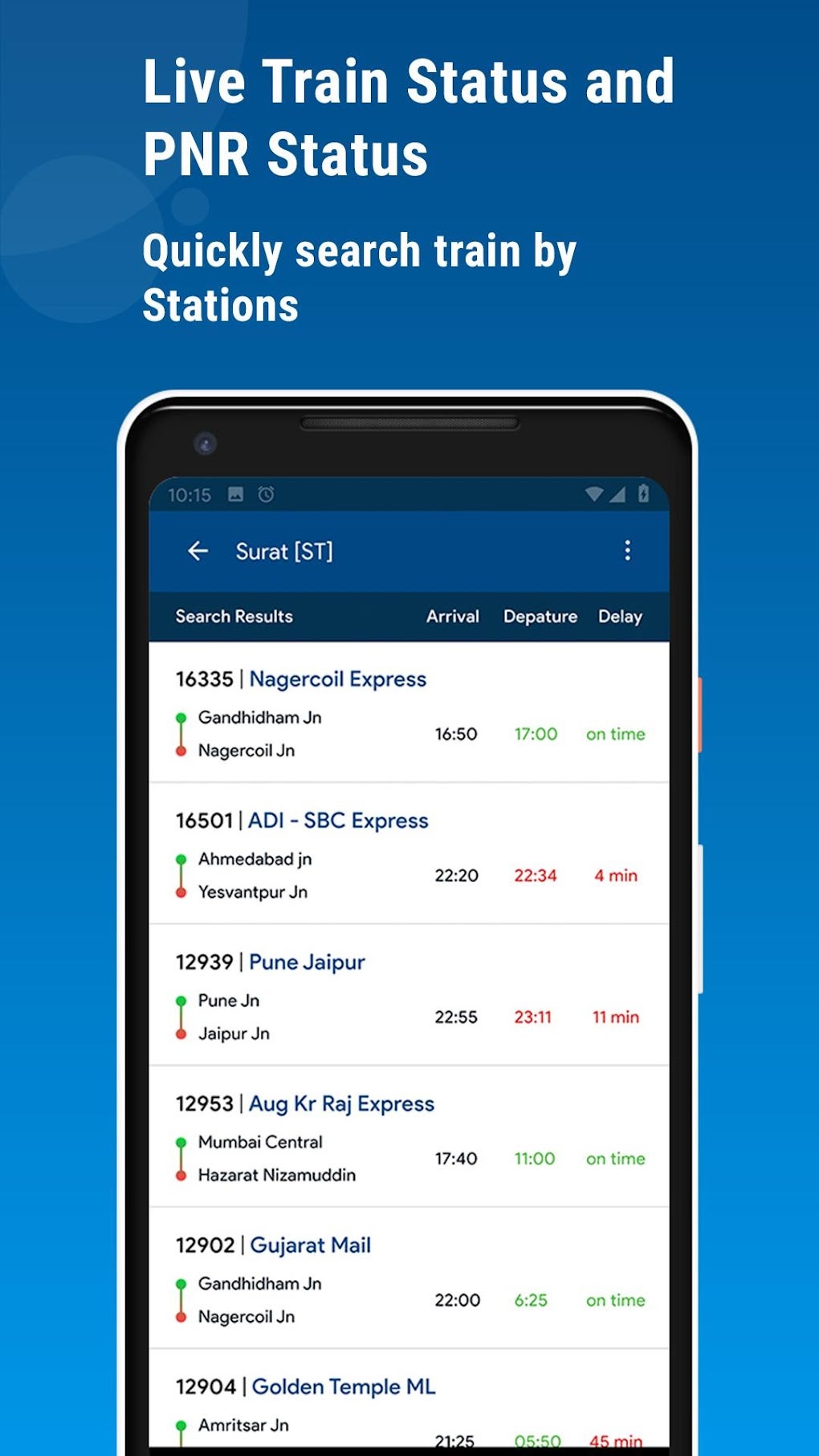 Live Train Status PNR Status: Indian Railway Info For Android - Download