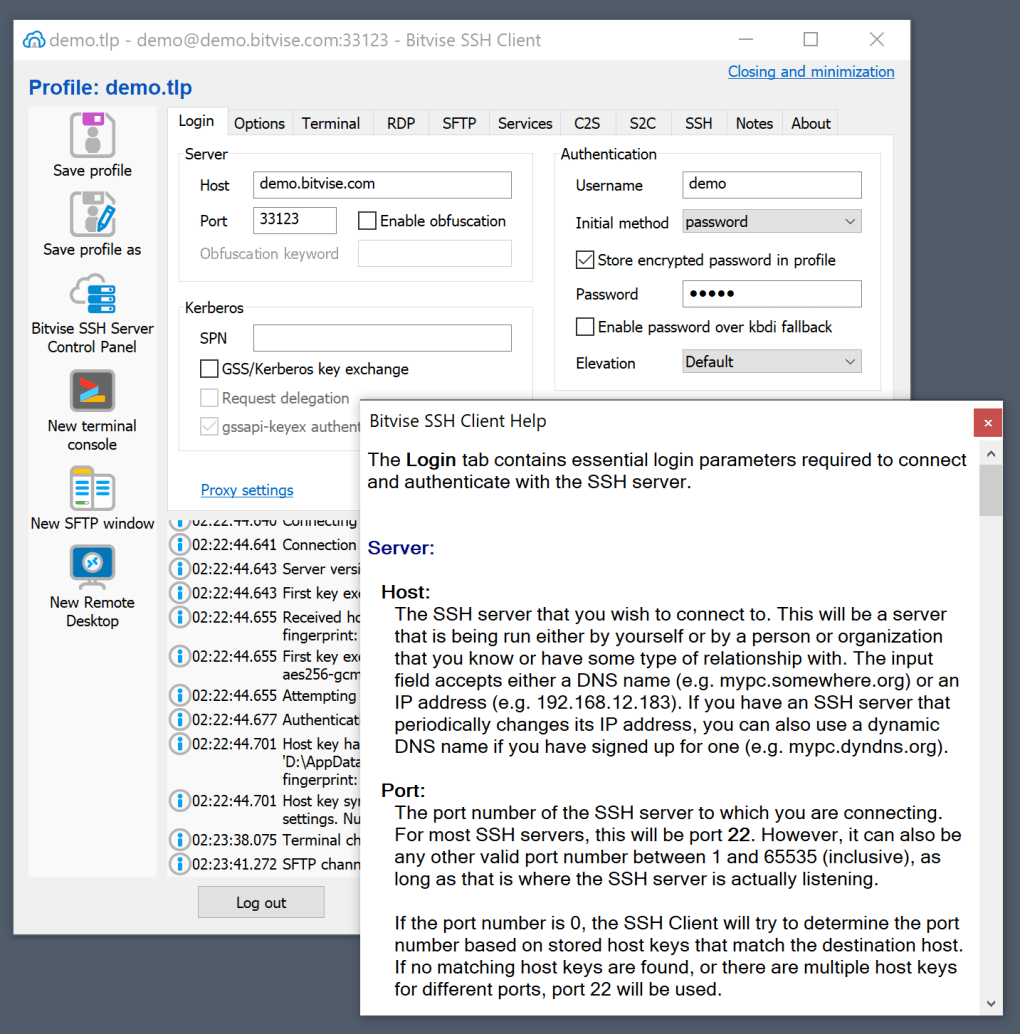 Bitvise SSH Client 9.31 for windows download free