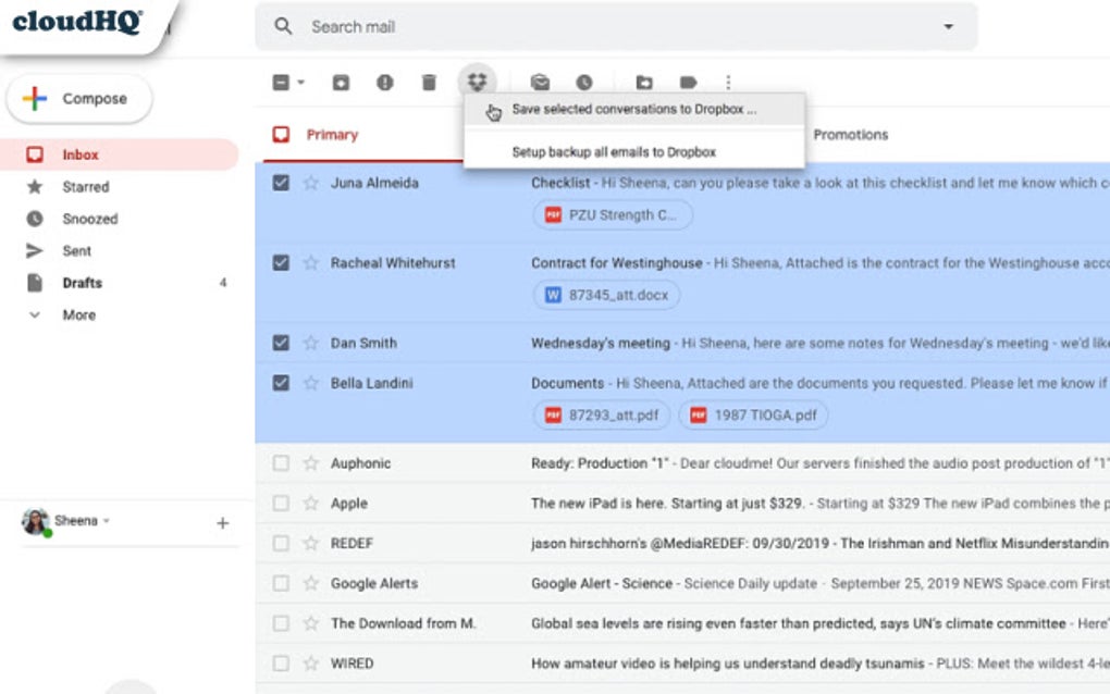 Save Emails To Dropbox By CloudHQ For Google Chrome - Extension Download