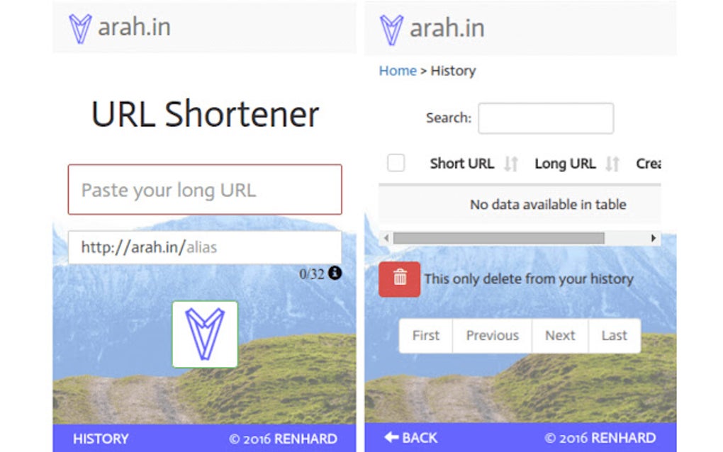 Arah.in URL Shortener Para Google Chrome - Extensión Descargar