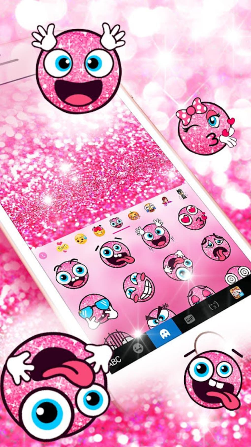 Hot Pink Sparkle Keyboard Theme Apk Para Android Download 
