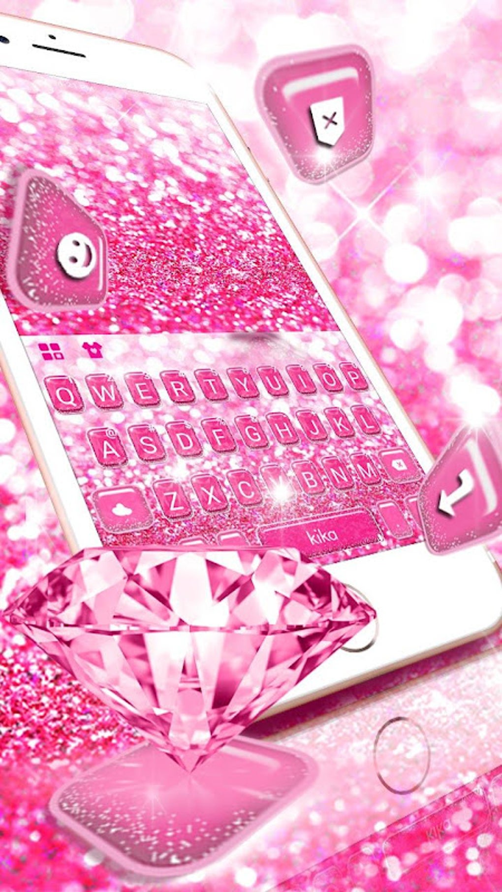 Hot Pink Sparkle Keyboard Theme Apk Para Android Download 0640