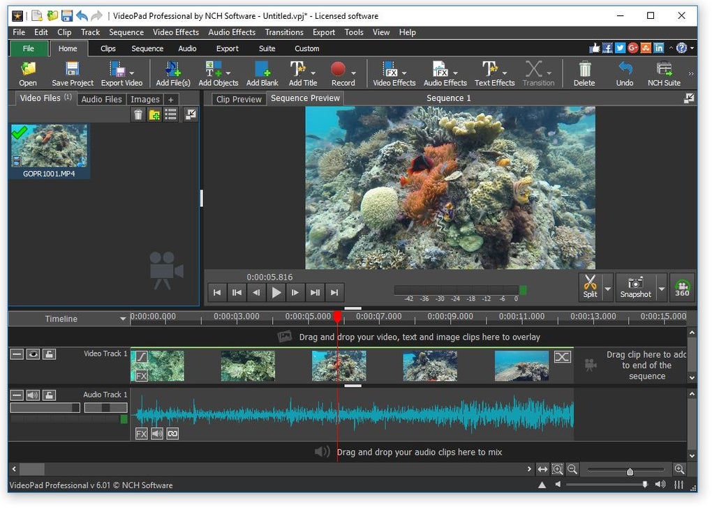 NCH VideoPad Video Editor Pro 13.51 download the last version for apple