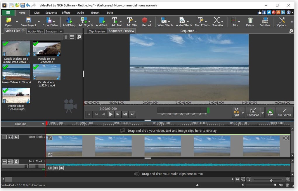 videopad video editor wont add longer than 5 minutes clips