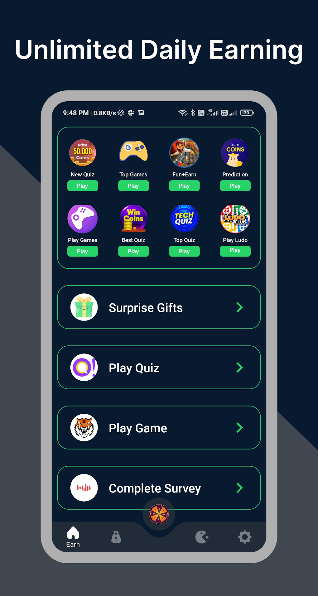 Earn money app online games