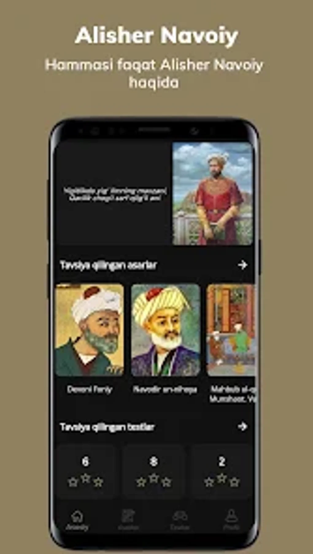 Alisher Navoiy: asarlar test для Android — Скачать