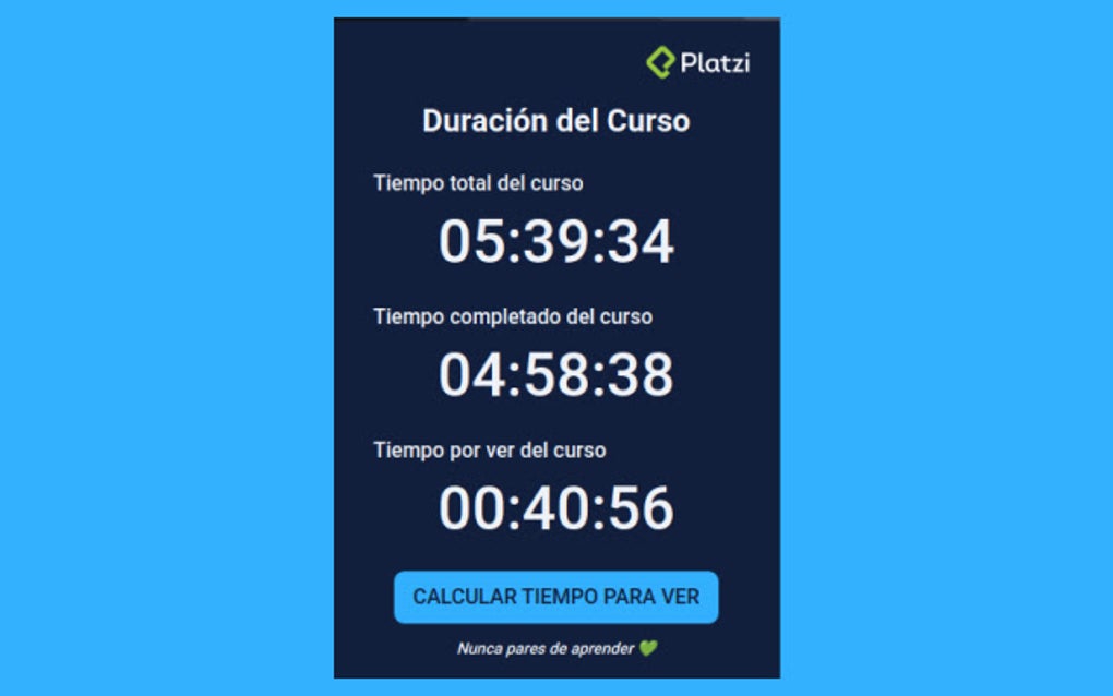 Platzi time calculator para google chrome extensi n descargar