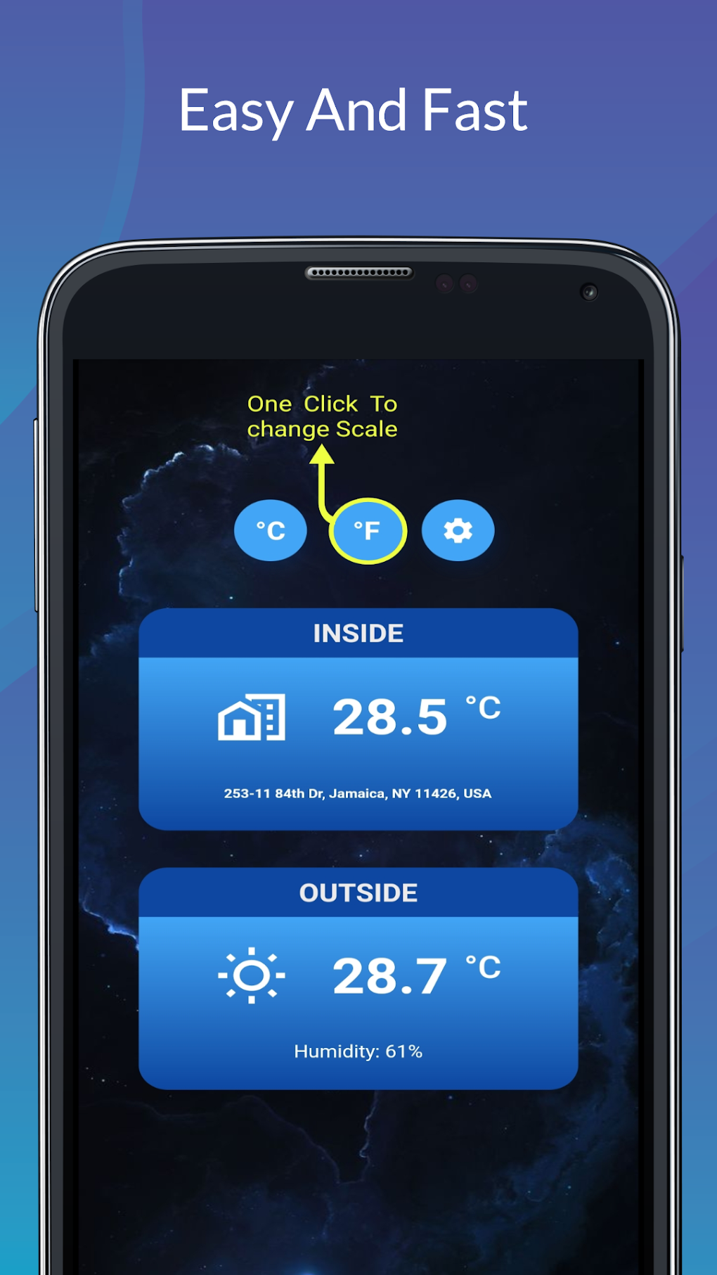 Indoor Outdoor Room Temperature Thermometer App for Android - Download