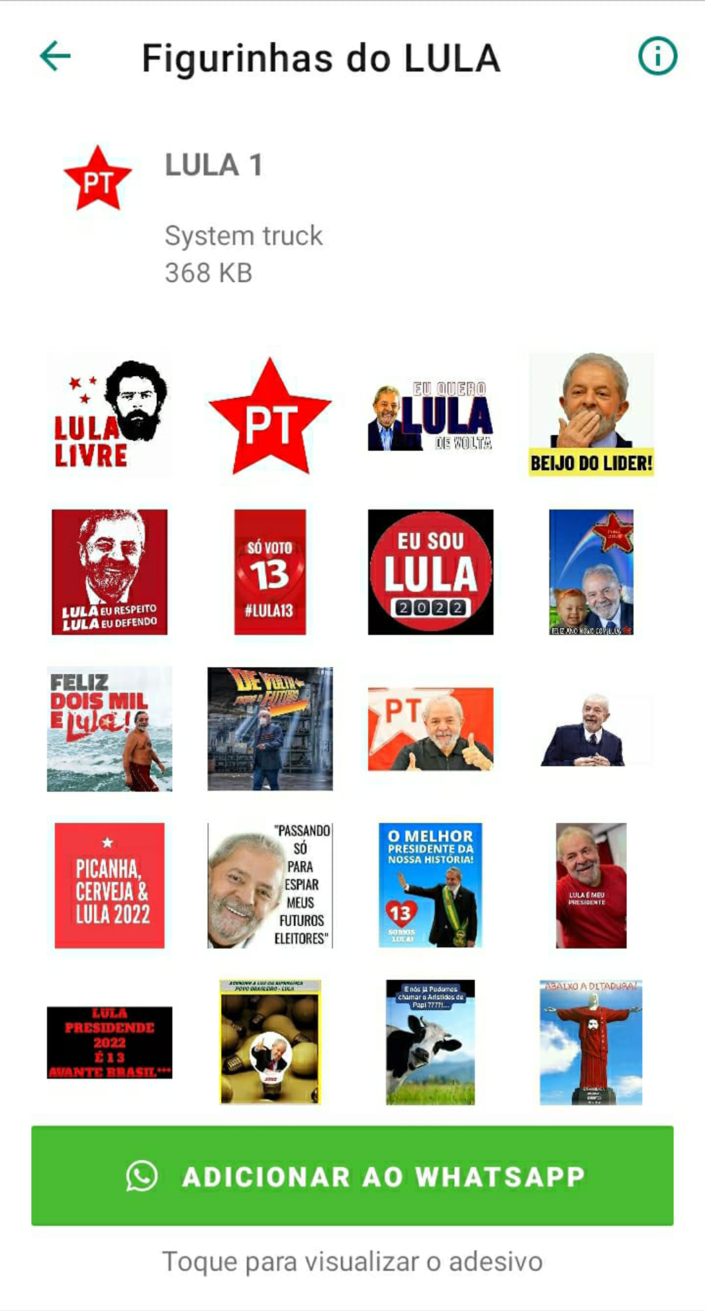 Figurinhas do LULA para Android - Download