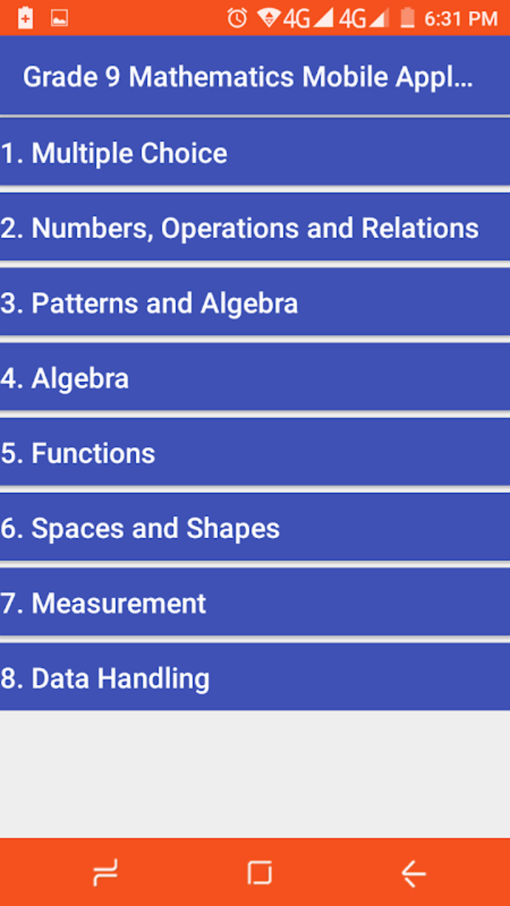 Android I in Grade 9 Mathematics Mobile Application APK ndir