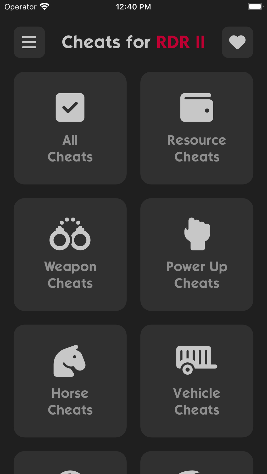 All Cheats for RDR 2 для iPhone — Скачать