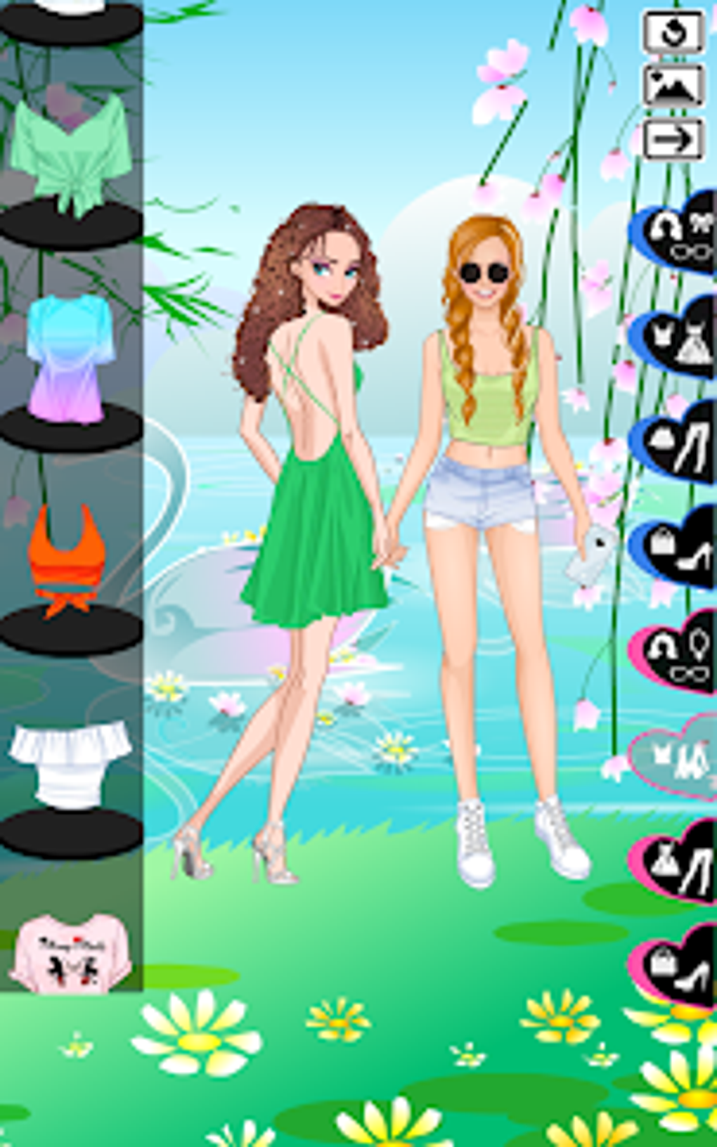 Lovely sisters dress up game для Android — Скачать