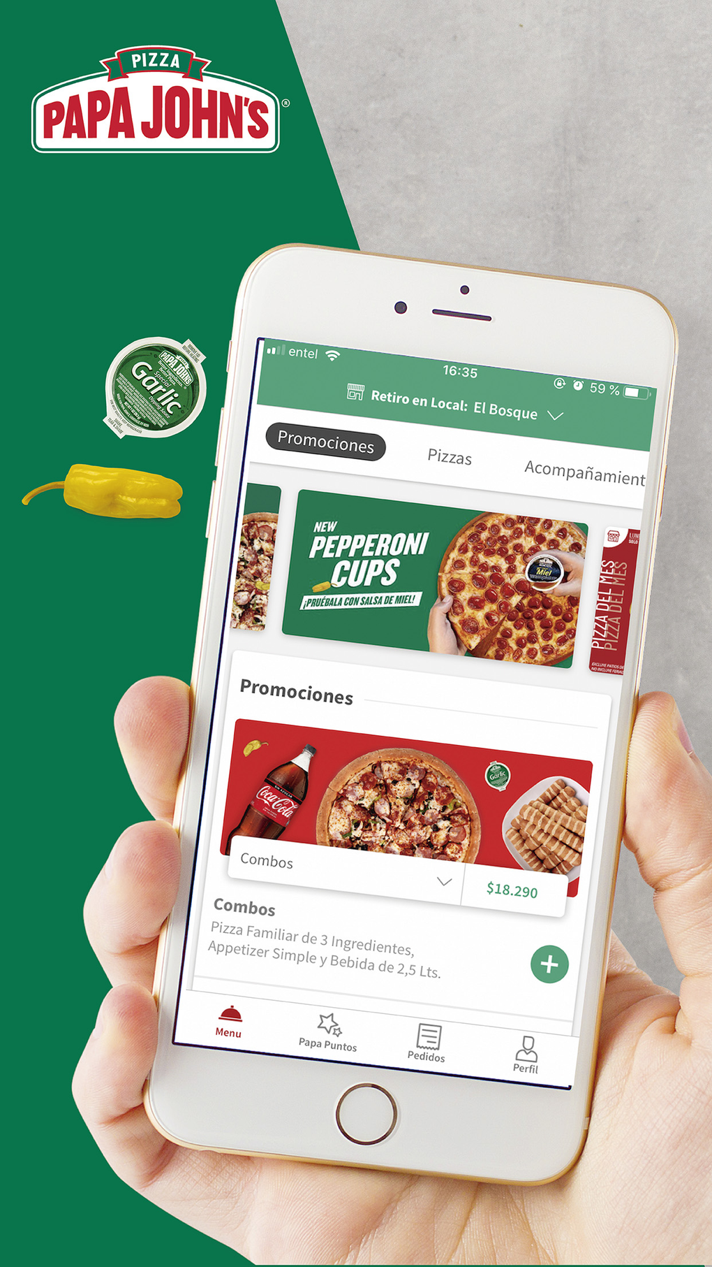 Papa Johns Pizza Chile для iPhone — Скачать