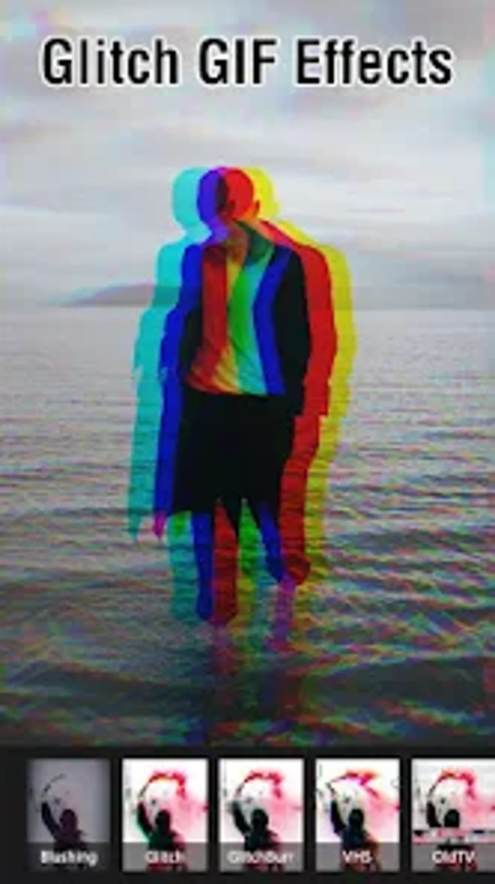 How to make glitch, wavy,VHS effect GIF on phone