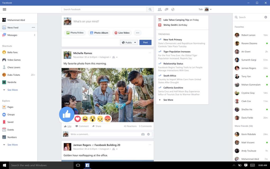 facebook app download for pc