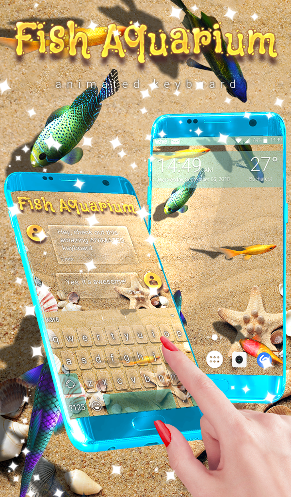 Fish Keyboard 3D Wallpaper для Android — Скачать