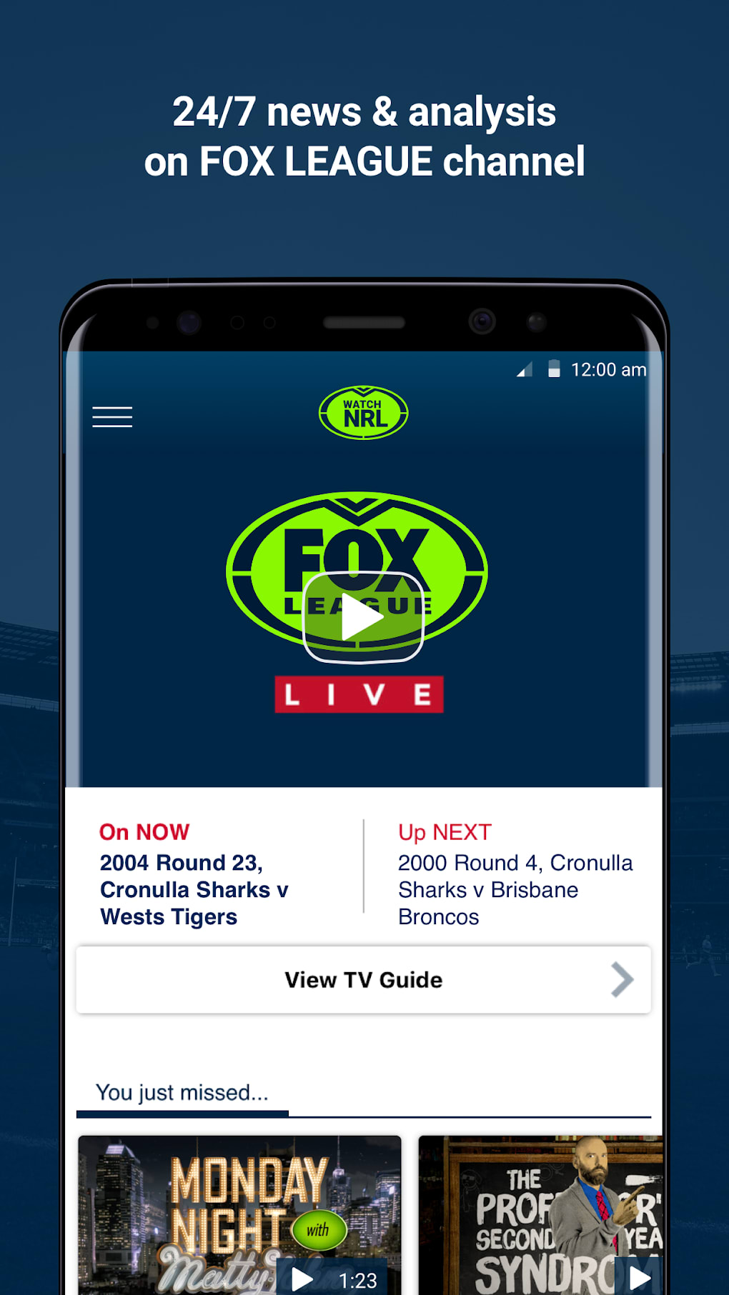 watch nrl live on mobile